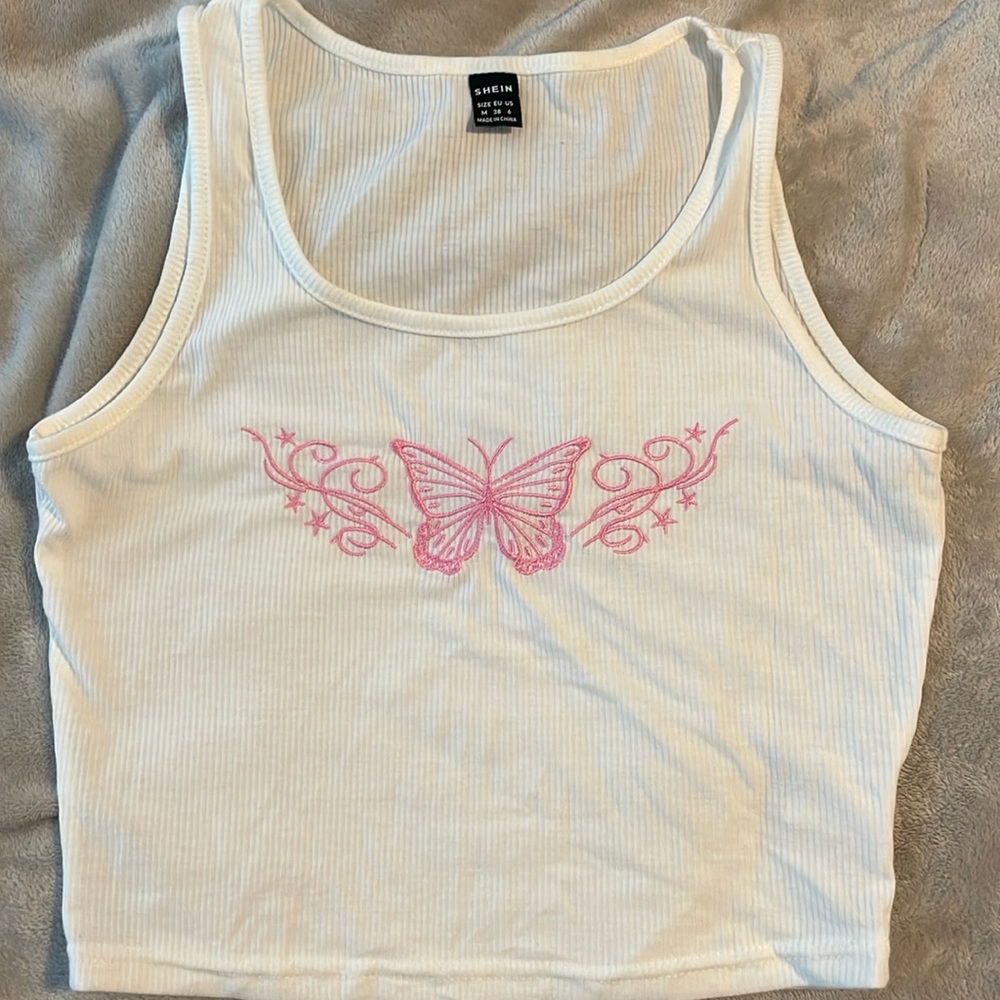 white butterfly tank
